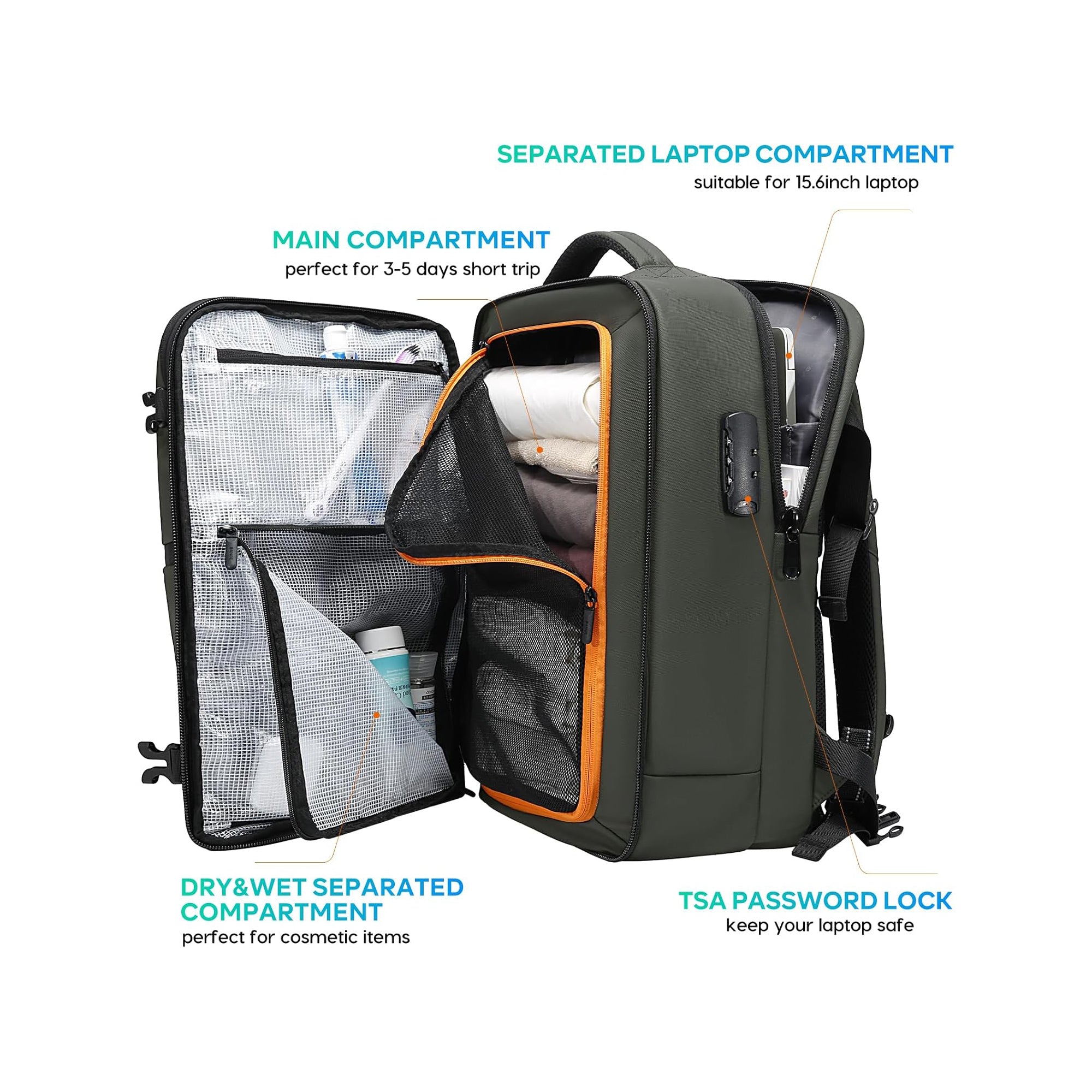 Capacity of the 20L anti-theft business travel backpack
