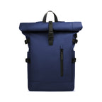 Navy blue durable roll-top daypack with adjustable buckle