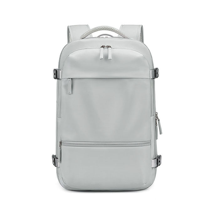 Front view of RolePack 20L Expandable Travel Backpack in off-white