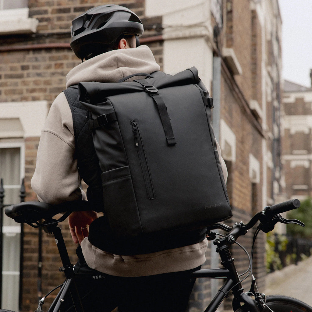 30L roll-top everyday backpack – modeled look