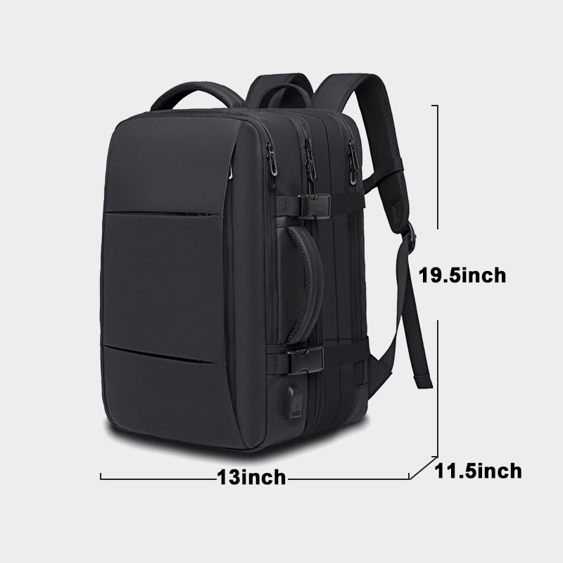 Diagram of 45L Expandable Waterproof Travel Backpack Dimensions