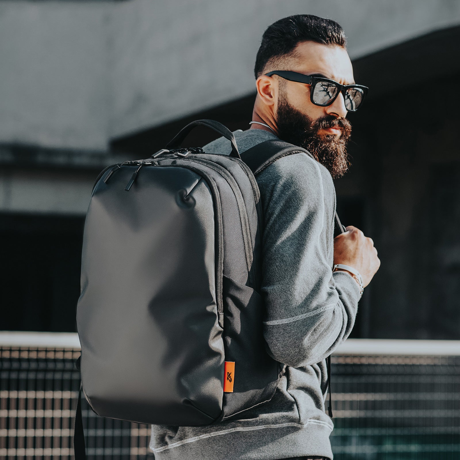 Men's Waterproof Laptop Travel Backpack – Model Display