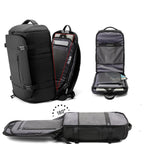 Showcase of the 35L sports-travel backpack's laptop compartment.