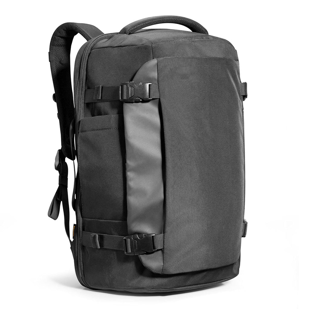 Front view of the professional grey 35L men's business travel backpack.