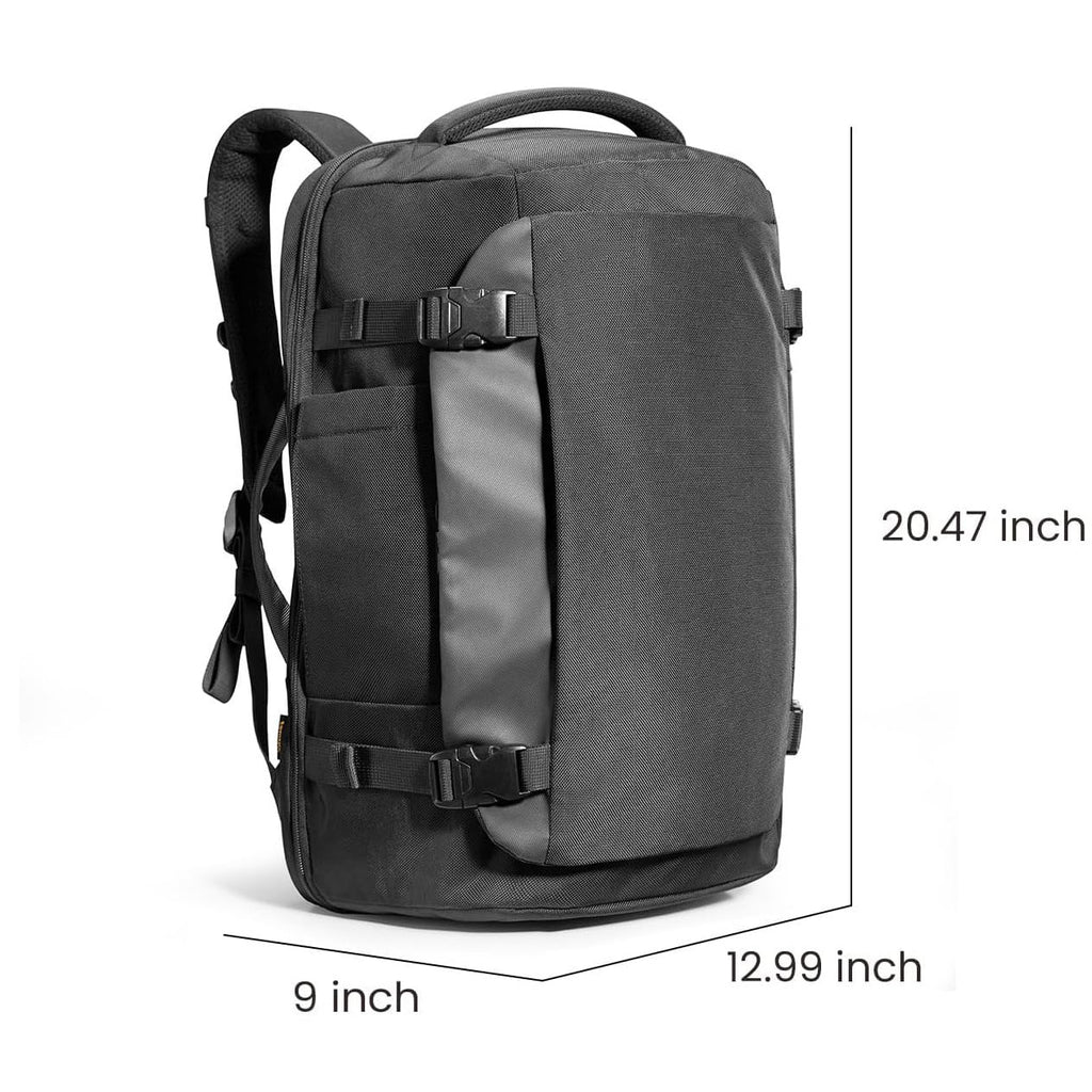 Dimension diagram for a 40L men's backpack