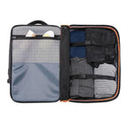 Showcase of the main compartment of the 50L expandable airline carry-on backpack.