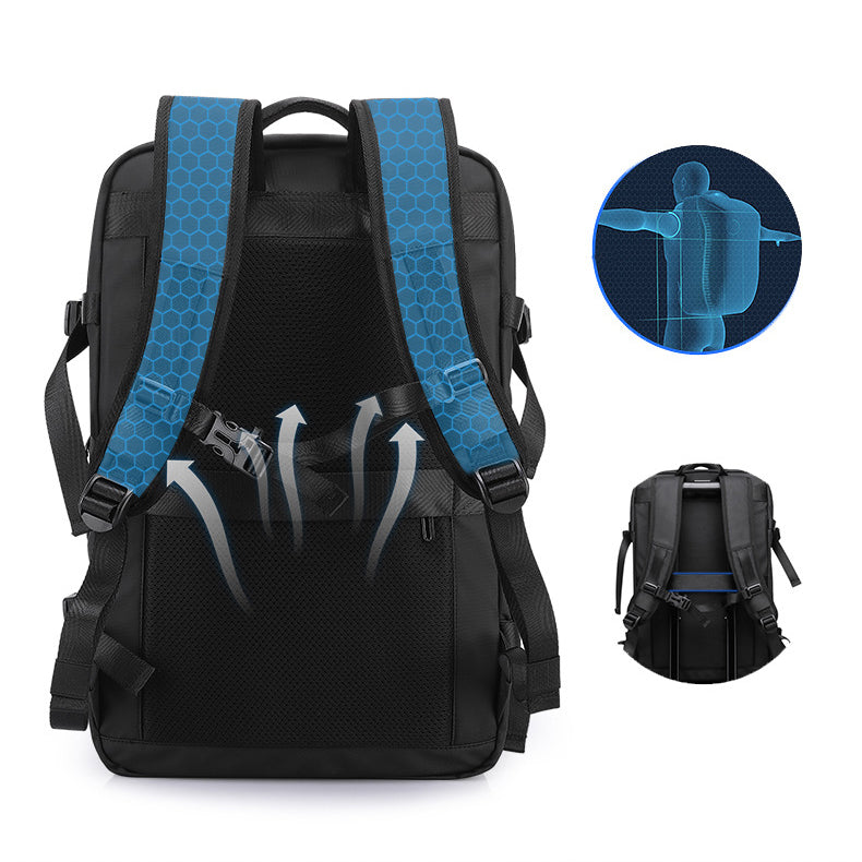 50L Expandable Aviation Carry-on Backpack with Comfortable Suspension System