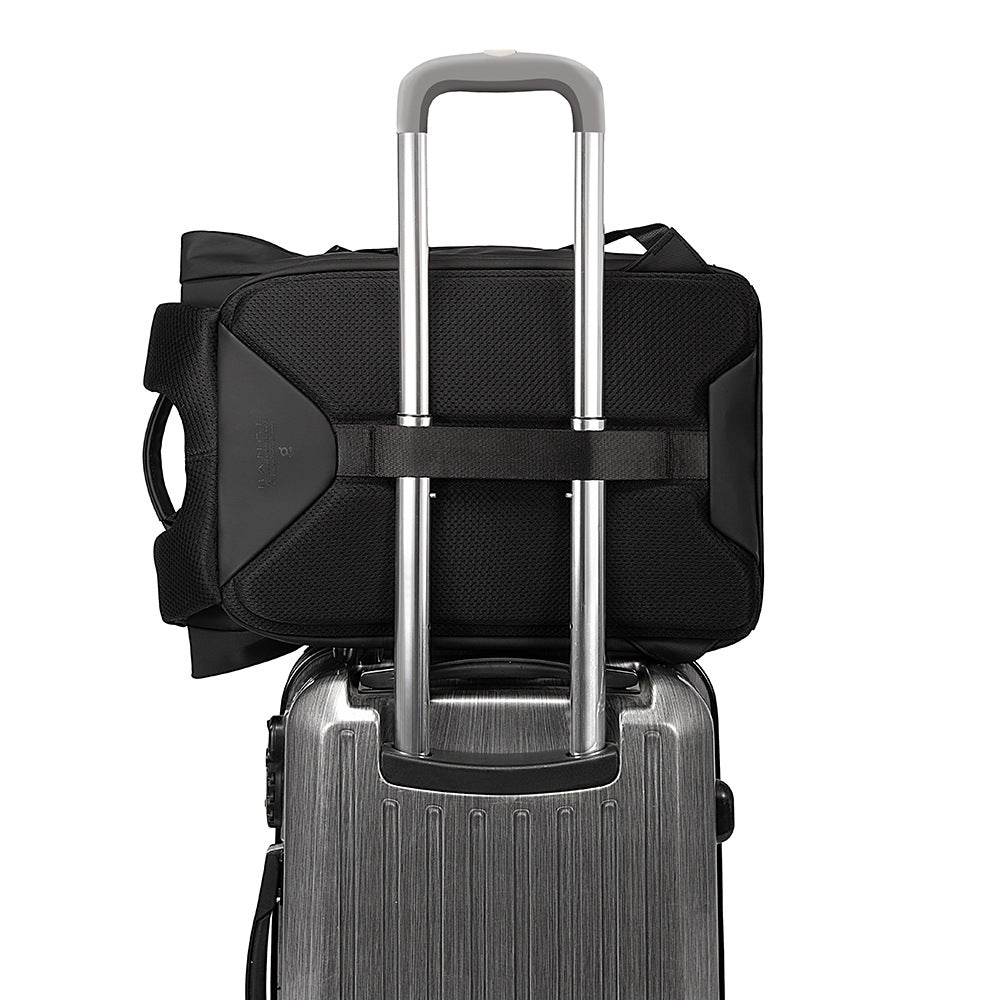 Rear view of the anti-theft commuter backpack