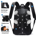 Close-up view of the back of the 30L waterproof daypack/weekend travel backpack.