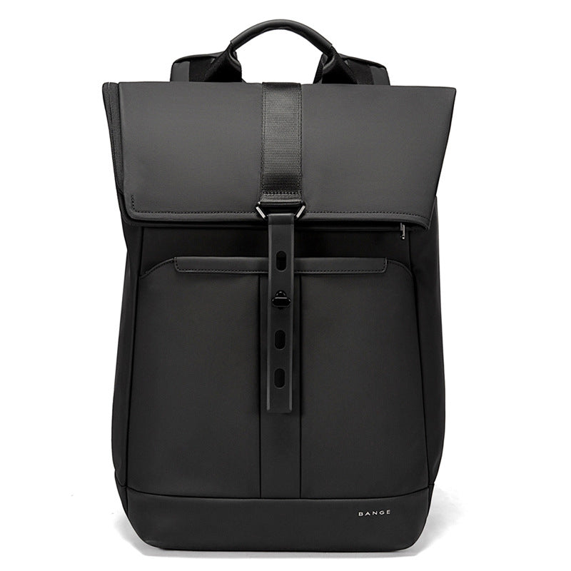 Front view of a 20–30L roll-top everyday backpack.