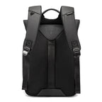 Rear view of a 20–30L roll-top everyday backpack.